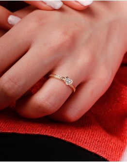 PIRLANTALI KALP YÜZÜK